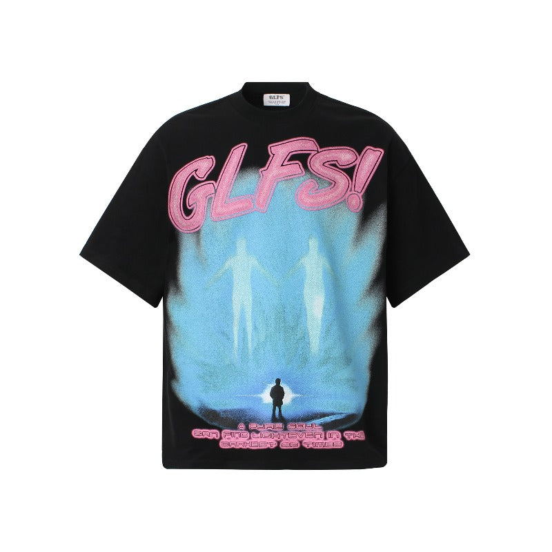 Men's t-shirts: gt american streetwear summer alien graphic premium design, men's relaxed fit crew neck short sleeve tee