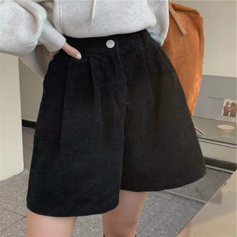 Women casual pant corduroy high waist