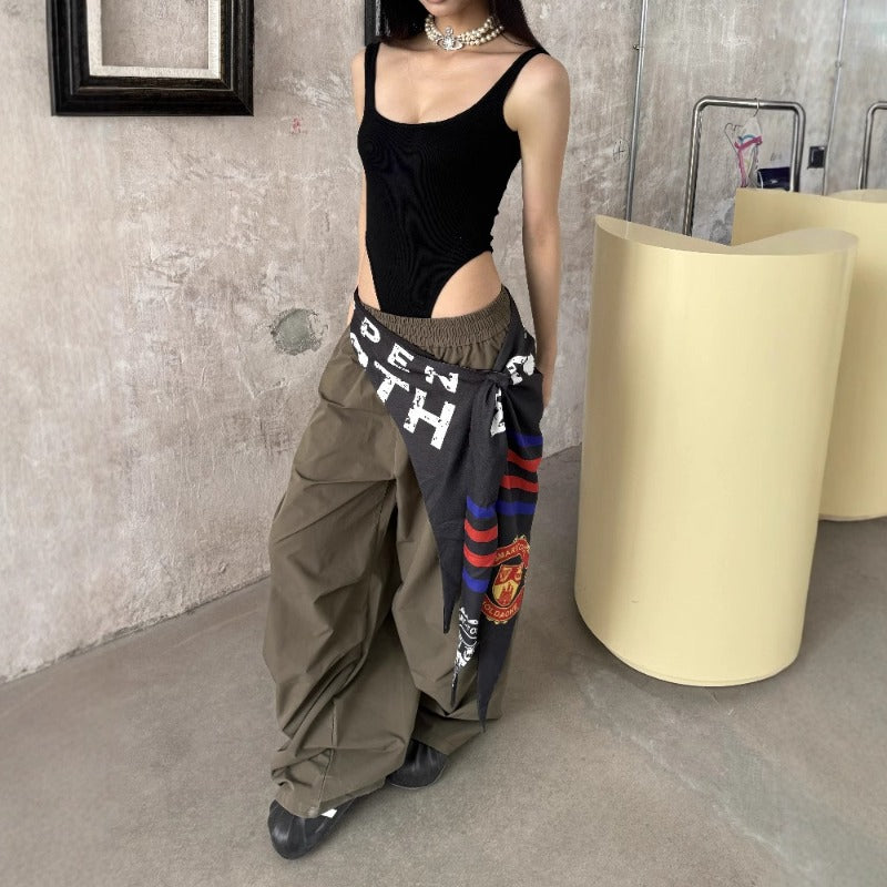 Women casual pants removable fart curtain women loose overalls