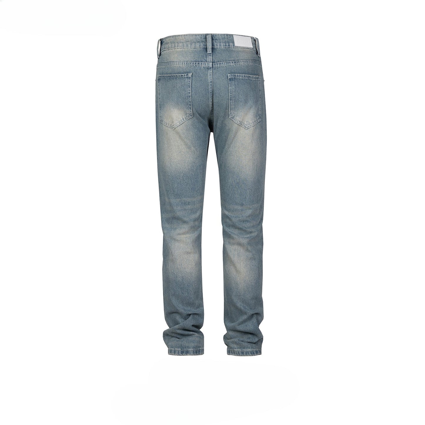MIJKO Men's Vintage Pants MIJKO Washed Old Trousers Men's and Women's Ripped Slim-Fit Jeans
