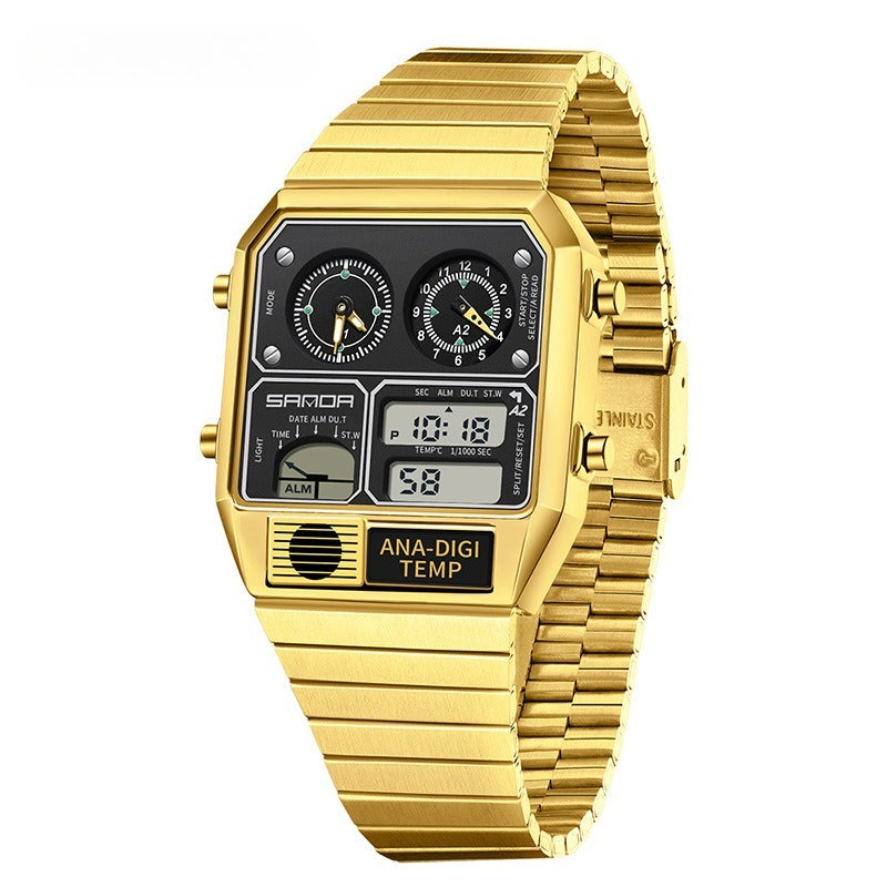 Men's watches square steel band luminous watch