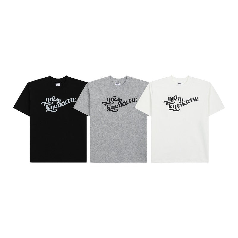 Men's t-shirts: american high street retro couple style streetwear letter print design, men's crew neck slim fit short sleeve t-shirt