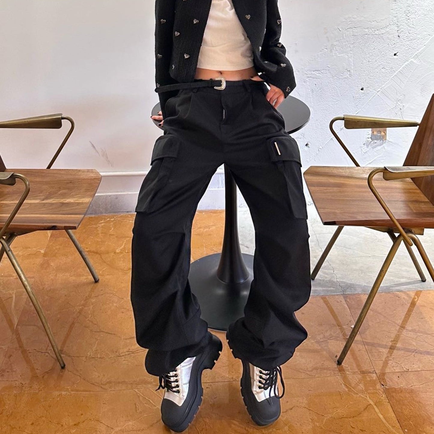 MIJKO Men's Vintage Pants MIJKO Men's Women's Tooling Pants Pleated Casual Pants