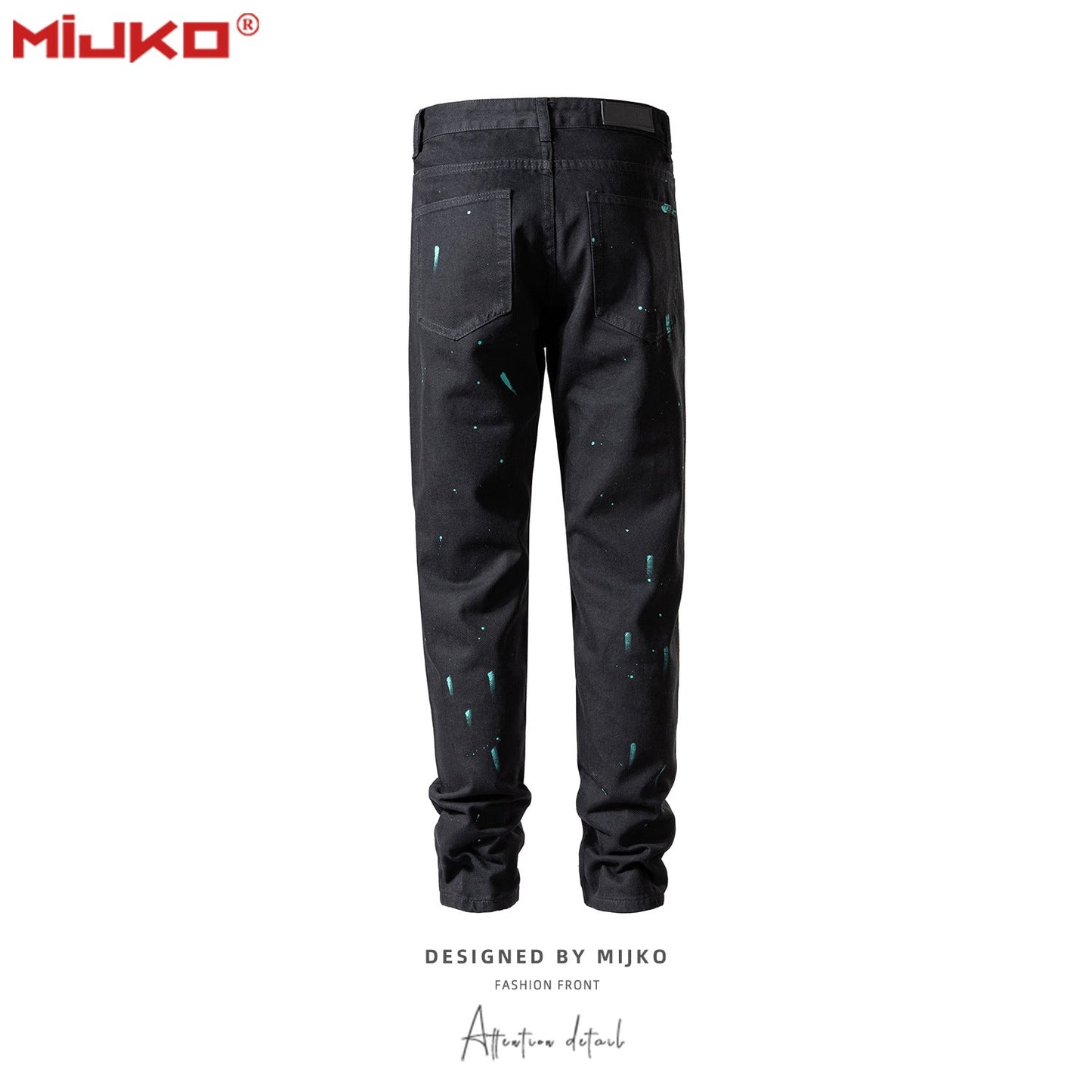 MIJKO Mens Vintage Slim-Fit Straight Jeans