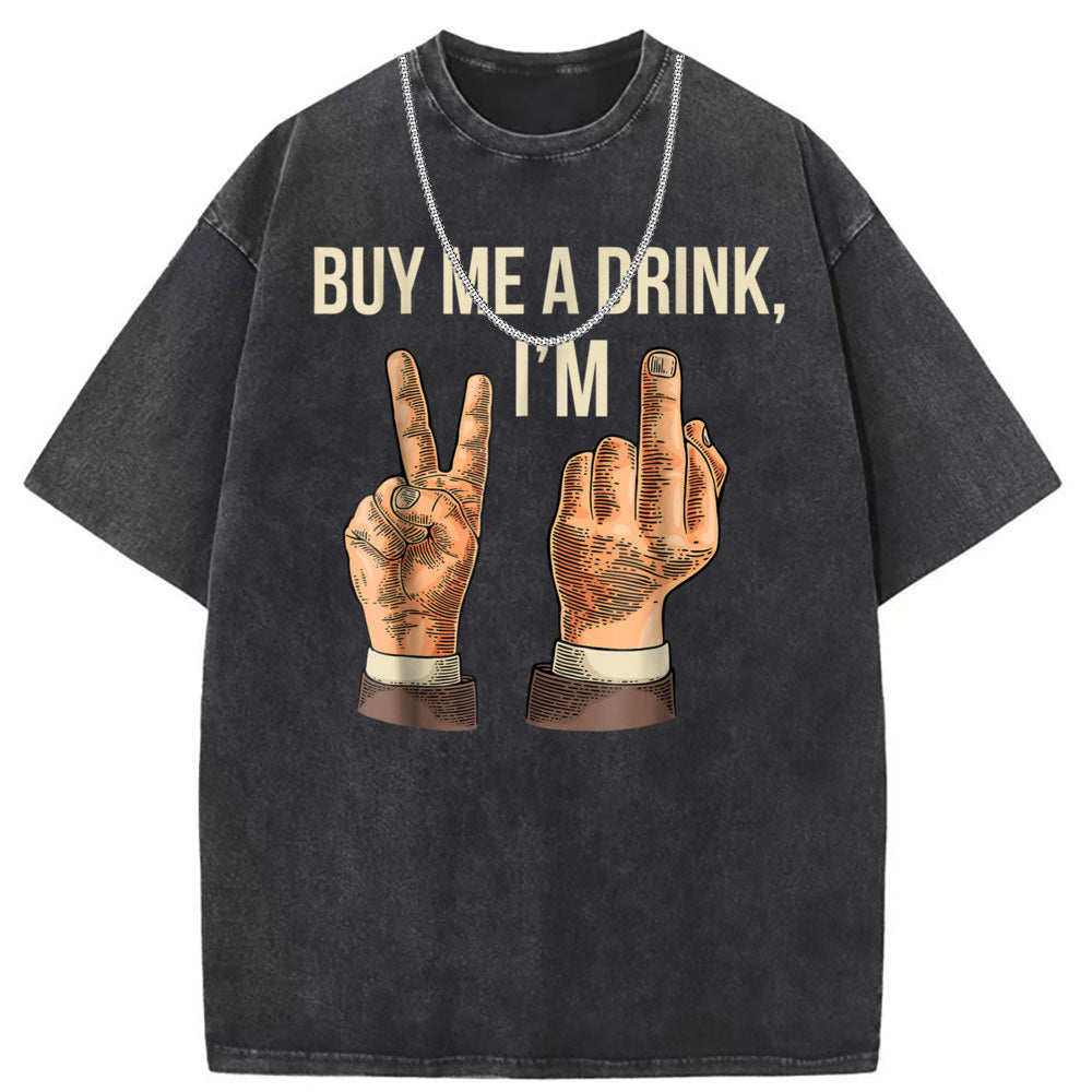 Men T Shirts Short Sleeve T-Shirts Women Washed Old American