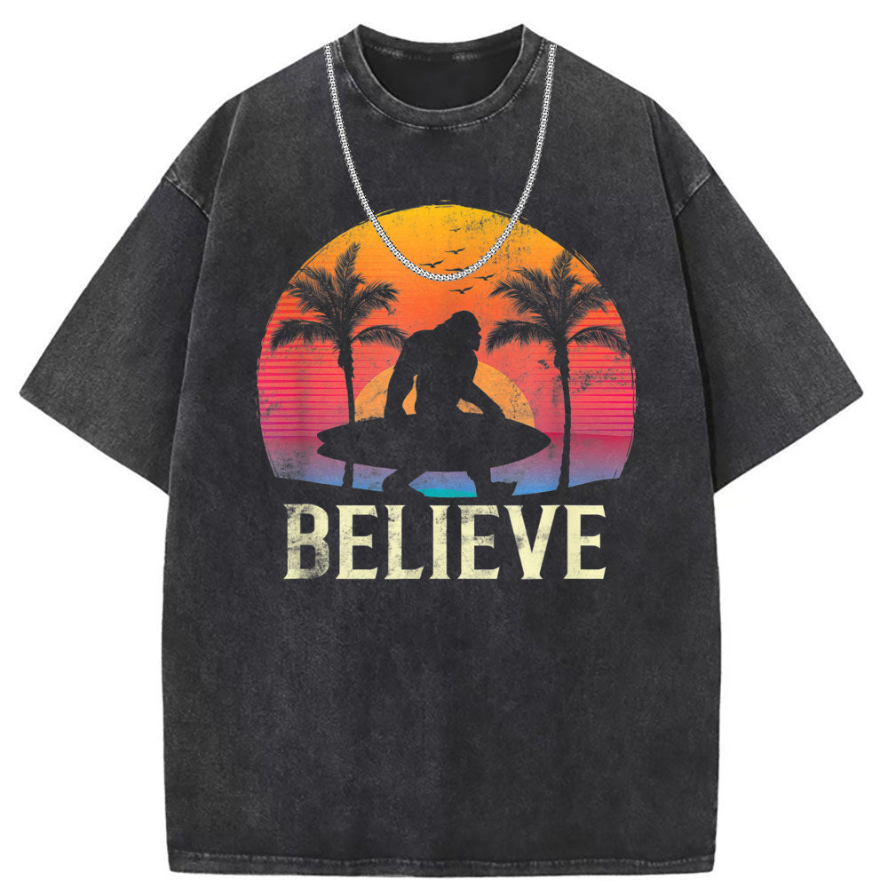 Men T Shirts Washed old punk cotton printed short-sleeved T-shirt
