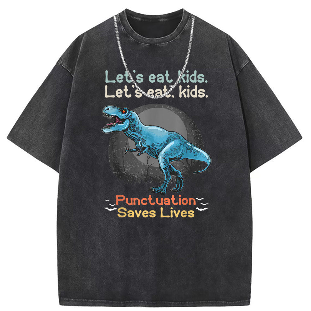 Men T Shirts Washed Old Printed Short Sleeve T-Shirts Loose Casual