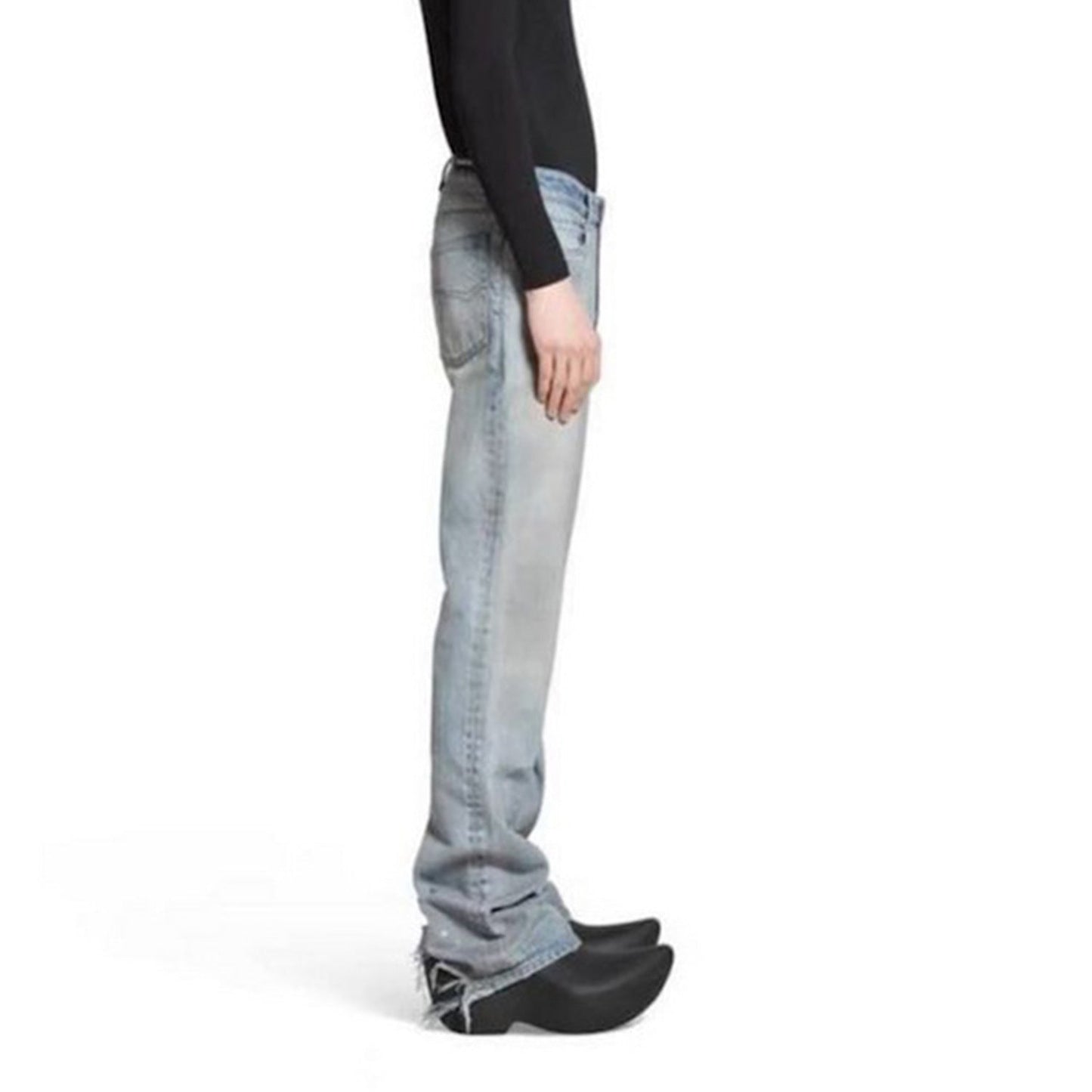 MIJKO Men Vintage Pants MIJKO High Street Trousers Washed Old Blue Jeans