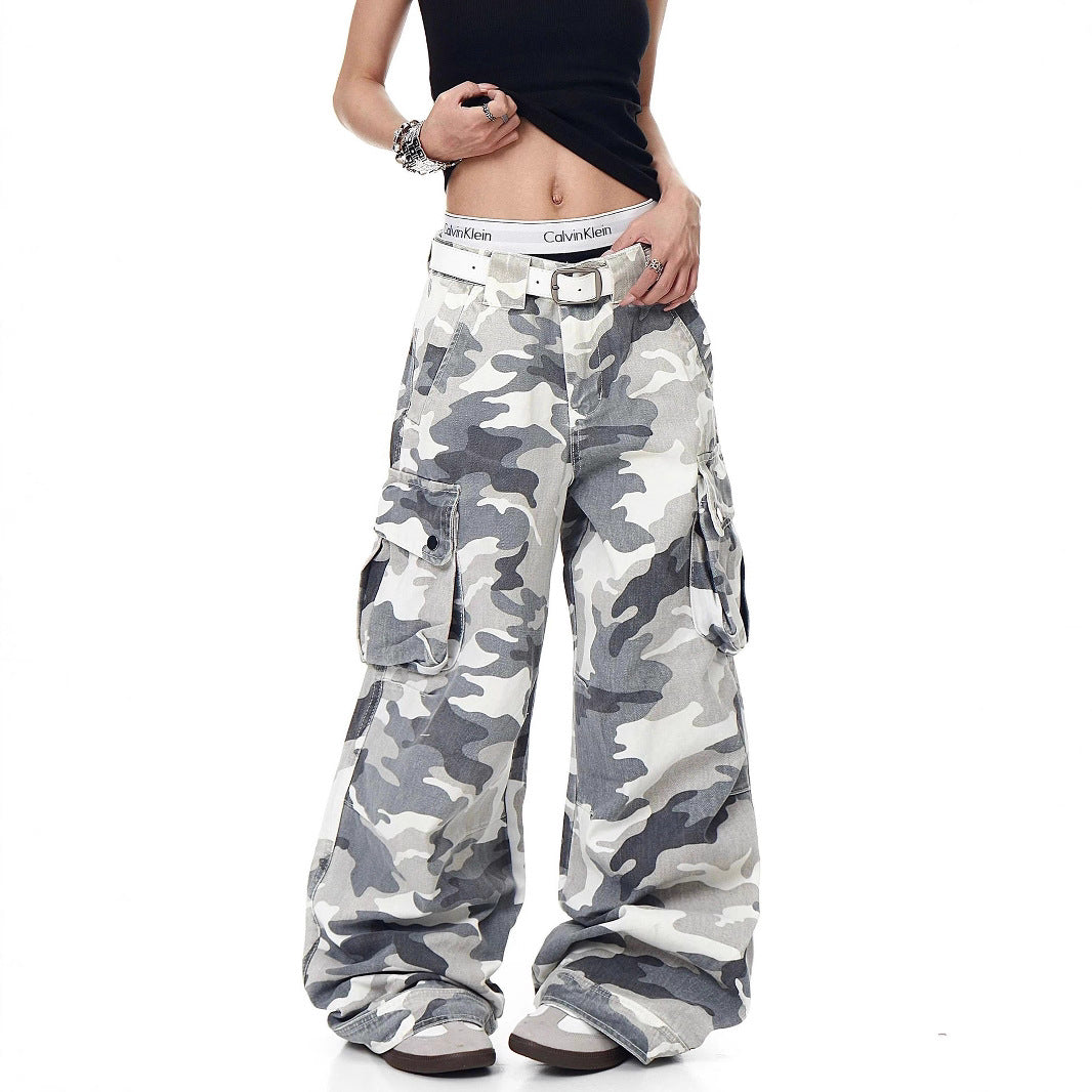 Women casual pant looseretro camouflage