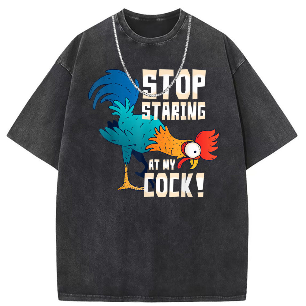 Mens T Shirts Washed Old Punk Short Sleeve T-Shirts
