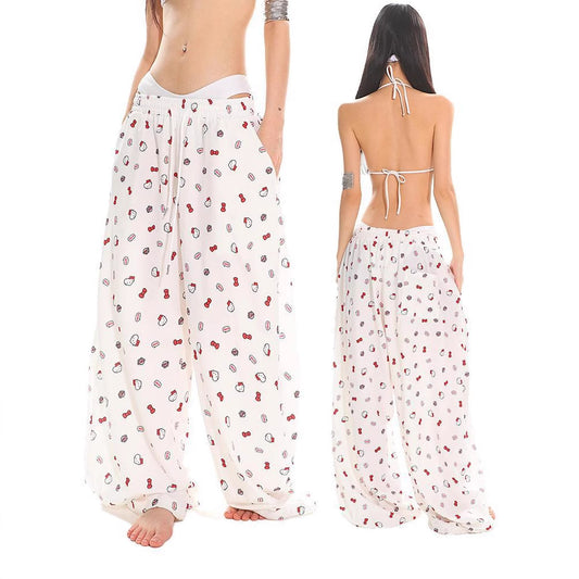 Women casual pant kitty full printed women loose