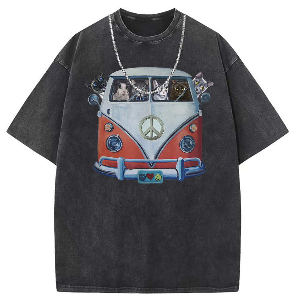 Men T Shirts Old vintage cotton printed short sleeves