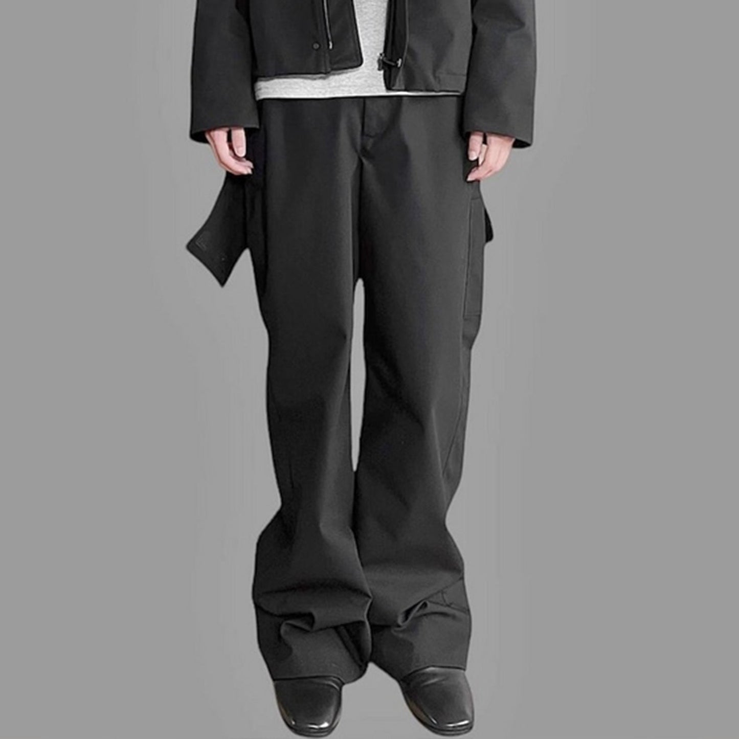 MIJKO Men's Vintage Pants MIJKO Men's Women's Straight Wide Feet Waterproof Zipper Casual Pants