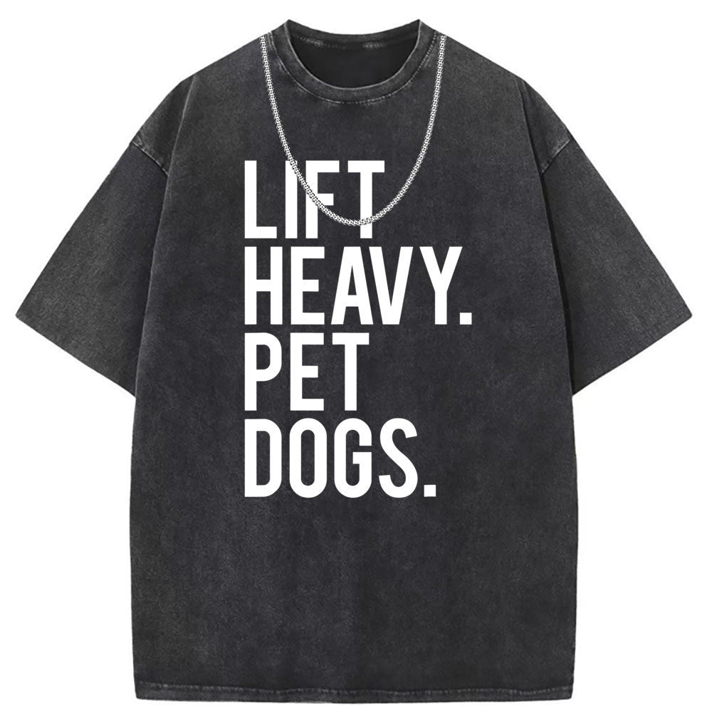 Men T Shirts Short Sleeve T-Shirt Women Washed Old American Street