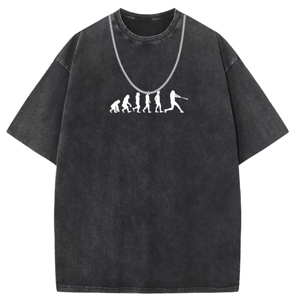 Men T Shirts Crew neck short sleeve T-shirt washed old American style