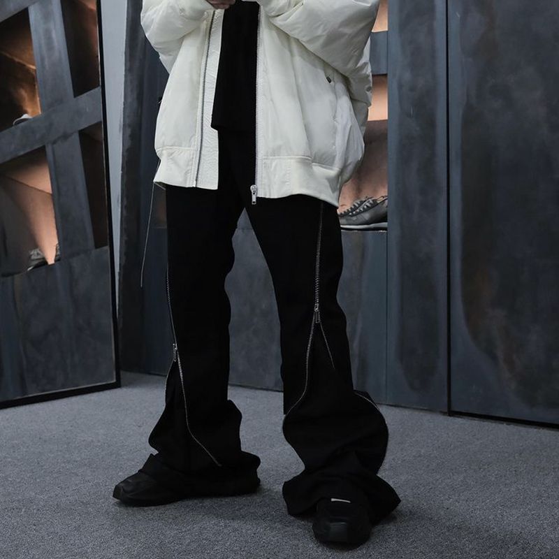 MIJKO Mens Vintage Pants MIJKO Mens Women's Autumn/Winter Urban RICK Zipper Pants Jeans