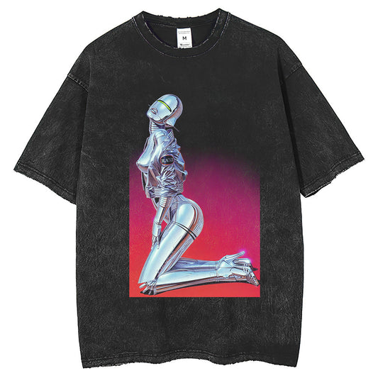 Mens T Shirts Printed T-Shirts Washed Old Retro