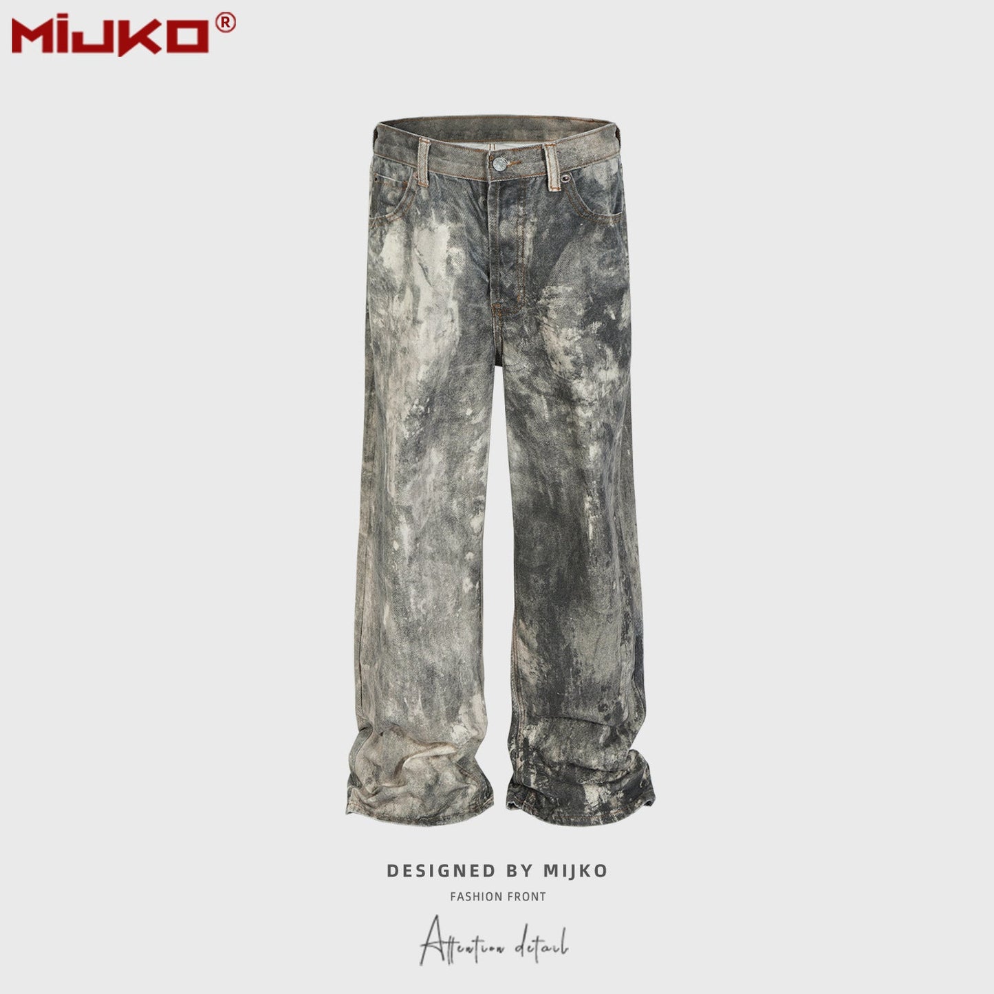 MIJKO Mens Vintage Pants Distress Unisex Pants
