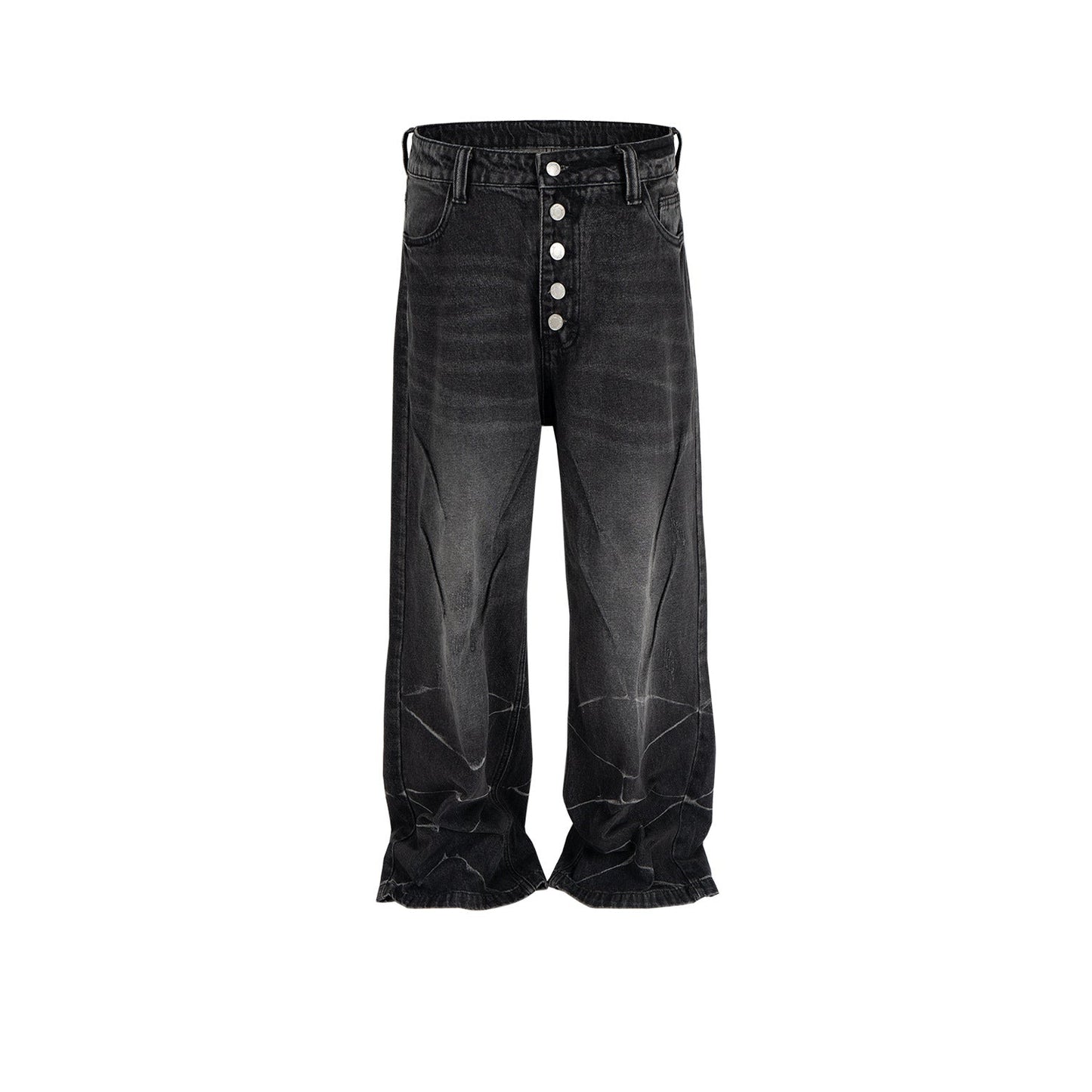 MIJKO Men's Vintage Pants MIJKO Retro Design Wave Jeans Men's and Women's Trousers