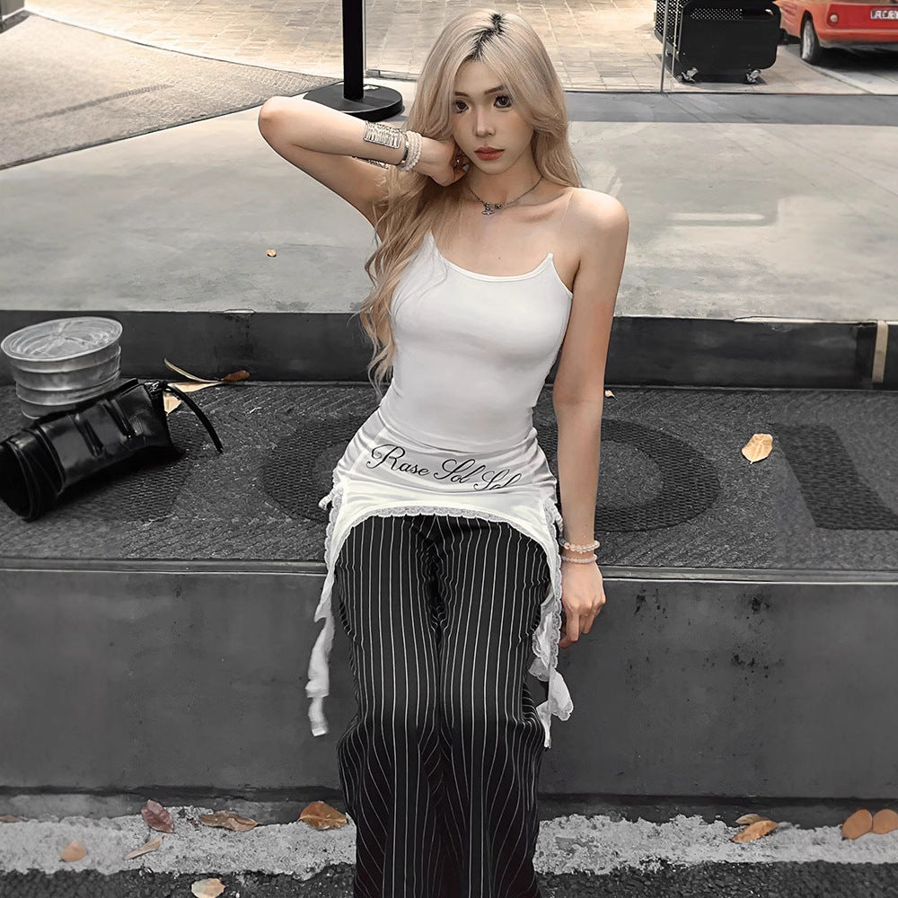Women casual pants lacepatchworkloose