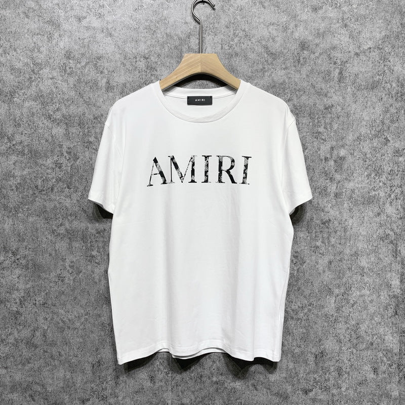 Amiri T Shirt Paisley Letter Crew Neck