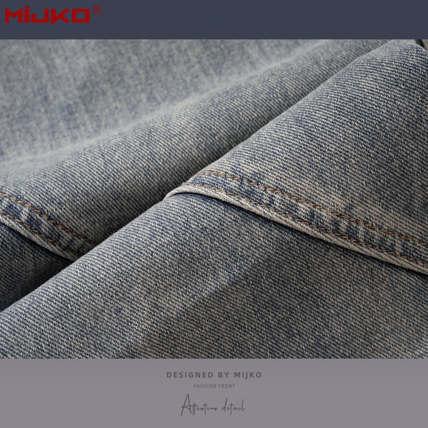 MIJKO Mens Vintage Pants Washed Old Slim-Fit Jeans