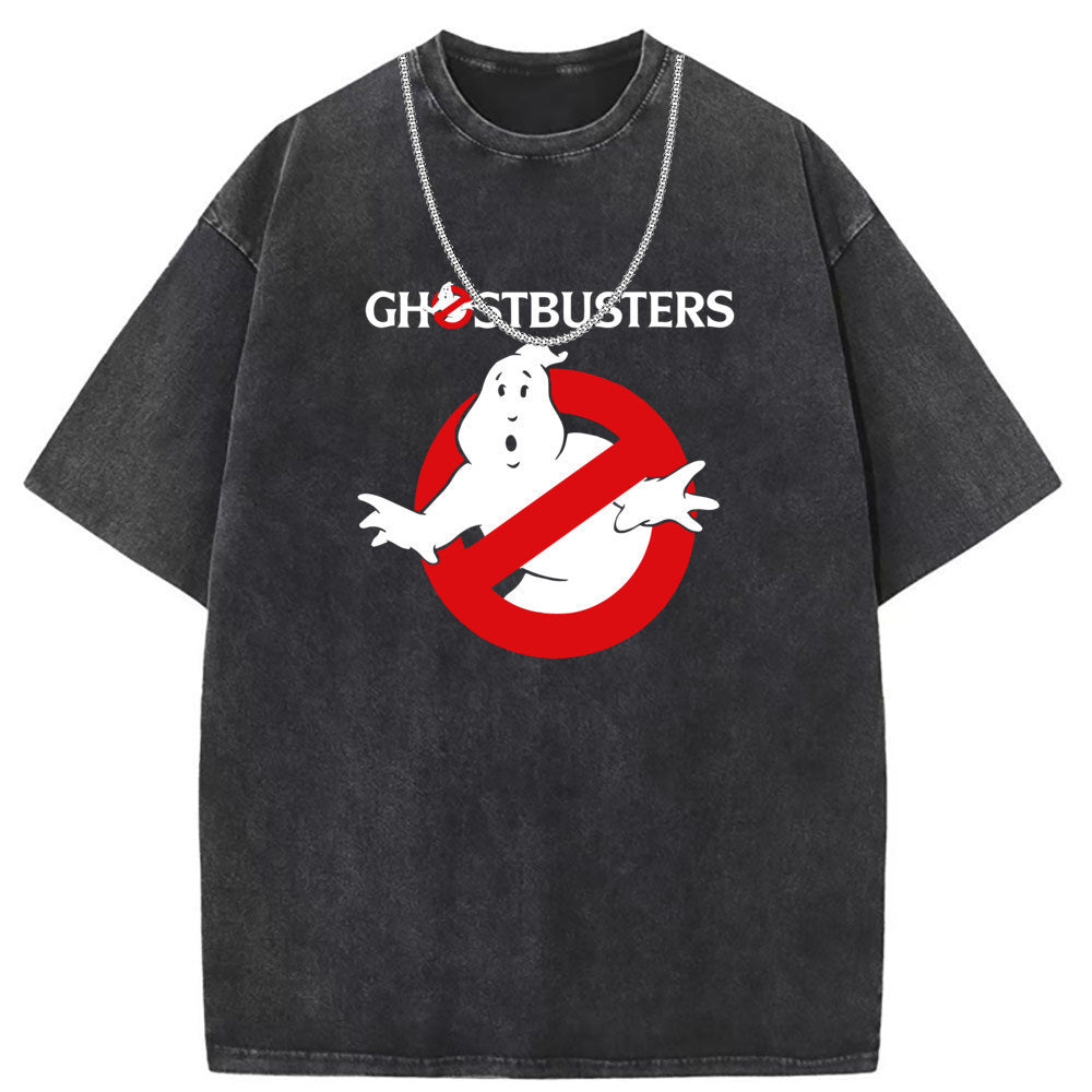 Mens T Shirts Washed Old Punk Cotton Printed Short Sleeves
