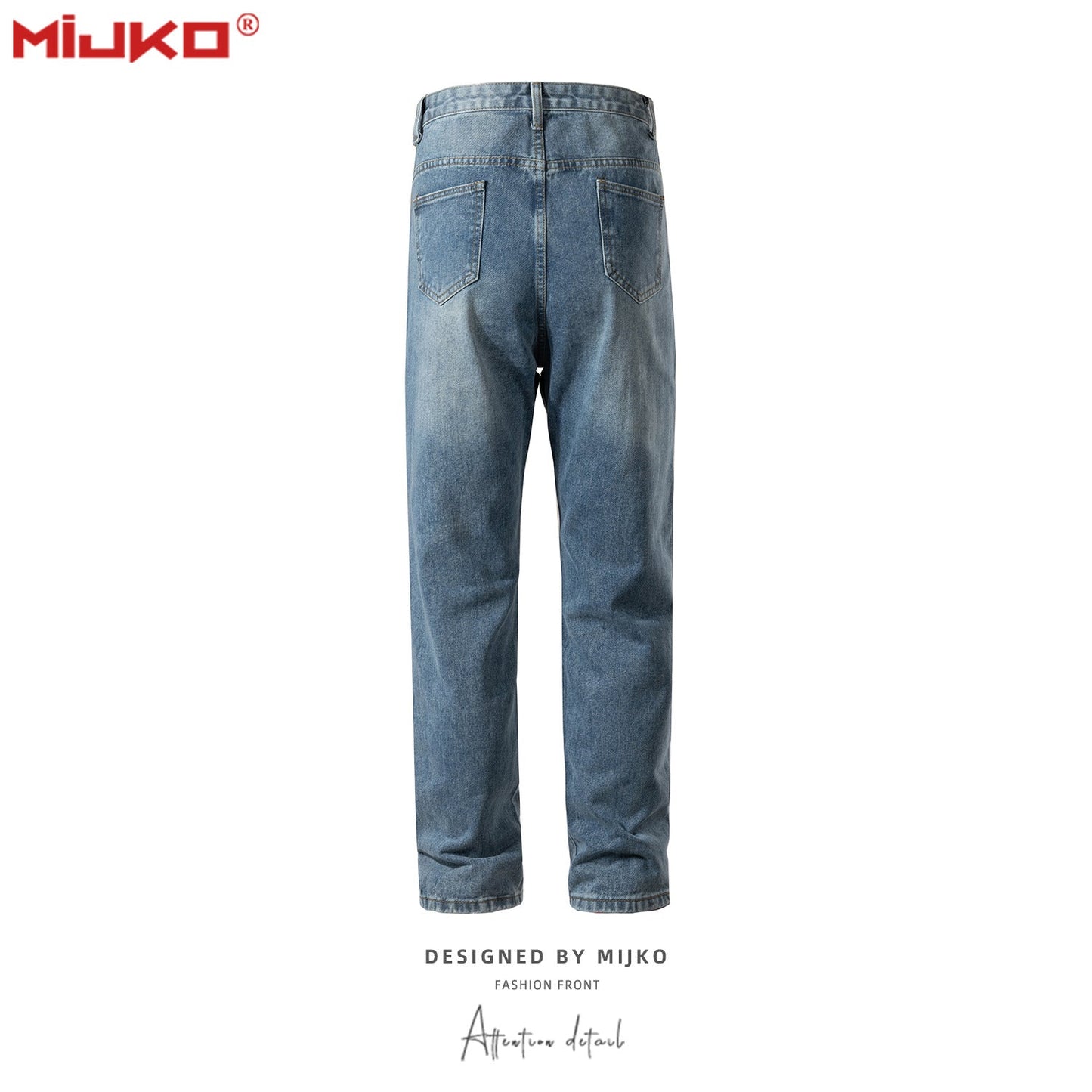 MIJKO Mens Vintage Pants Make Old Button-up Jeans