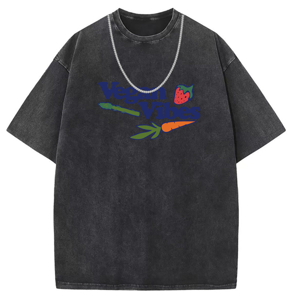 Men T Shirts Washed old punk cotton printed short-sleeved T-shirt