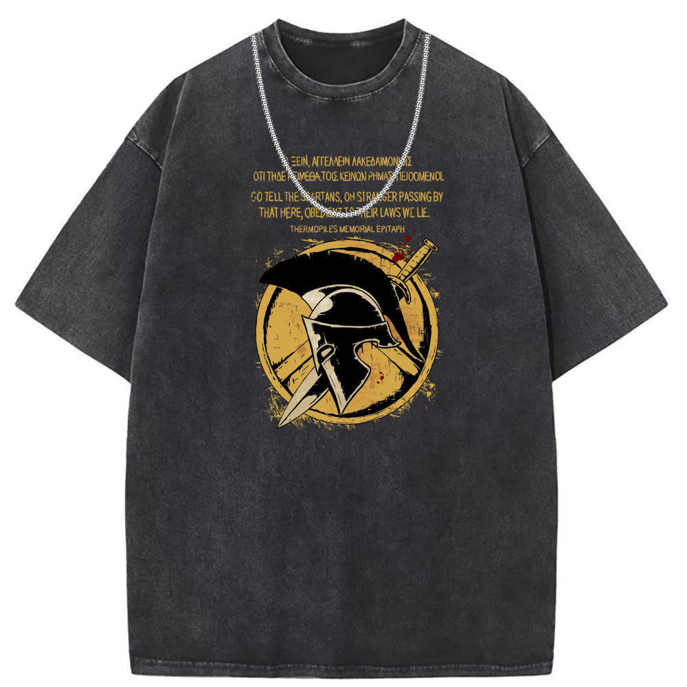 Mens T Shirts Washed Old Punk Short Sleeve T-Shirts