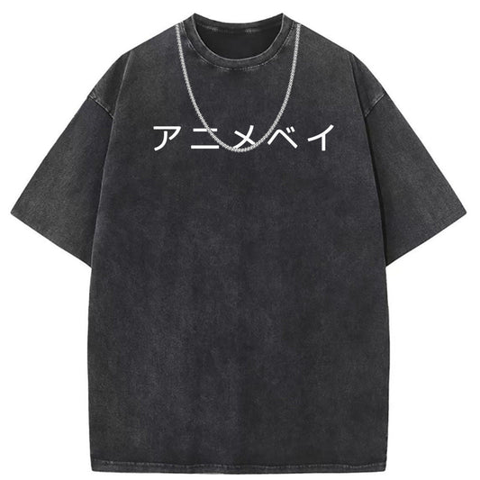 Men T Shirts Printed Short Sleeve T-Shirt Washed Old Punk Loose