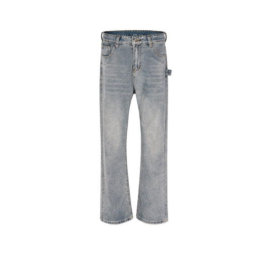 MIJKO Men's Vintage Pants MIJKO Men's Women's Wash Water Old Micro-wide-footed Jeans