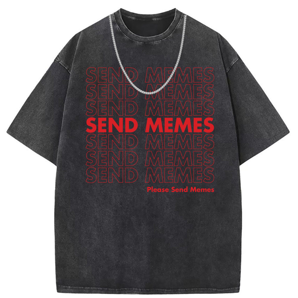 Men T Shirts Washed old punk short-sleeved T-shirt