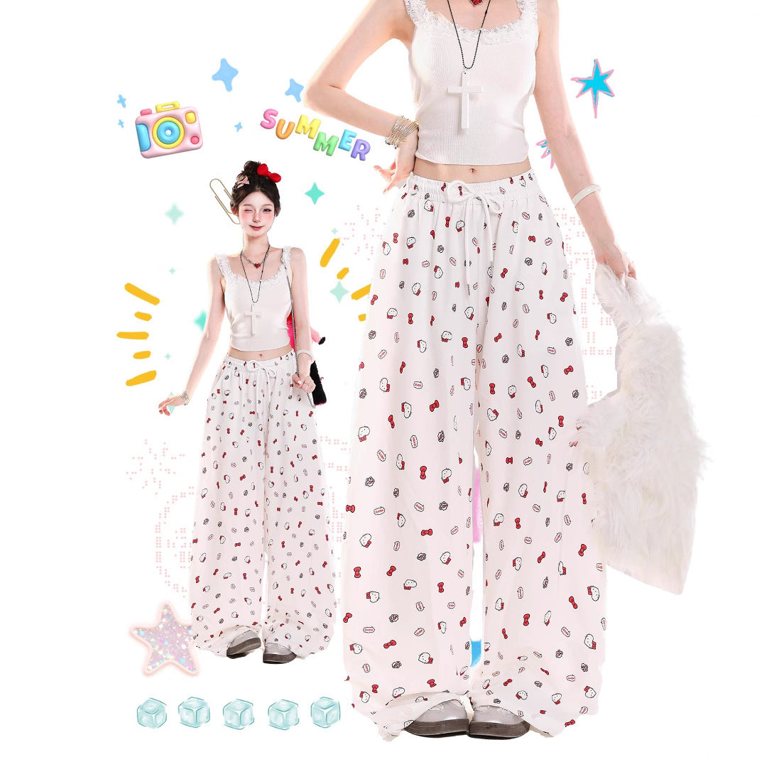 Women casual pant all over printed loose