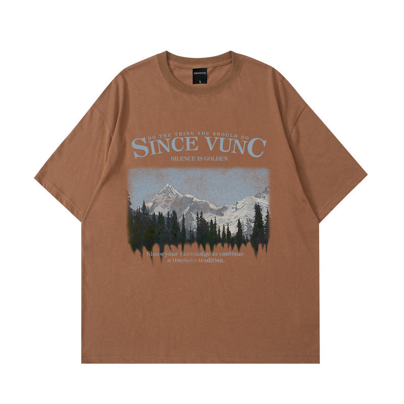 Mens T Shirts Summer Crew Neck Loose Print