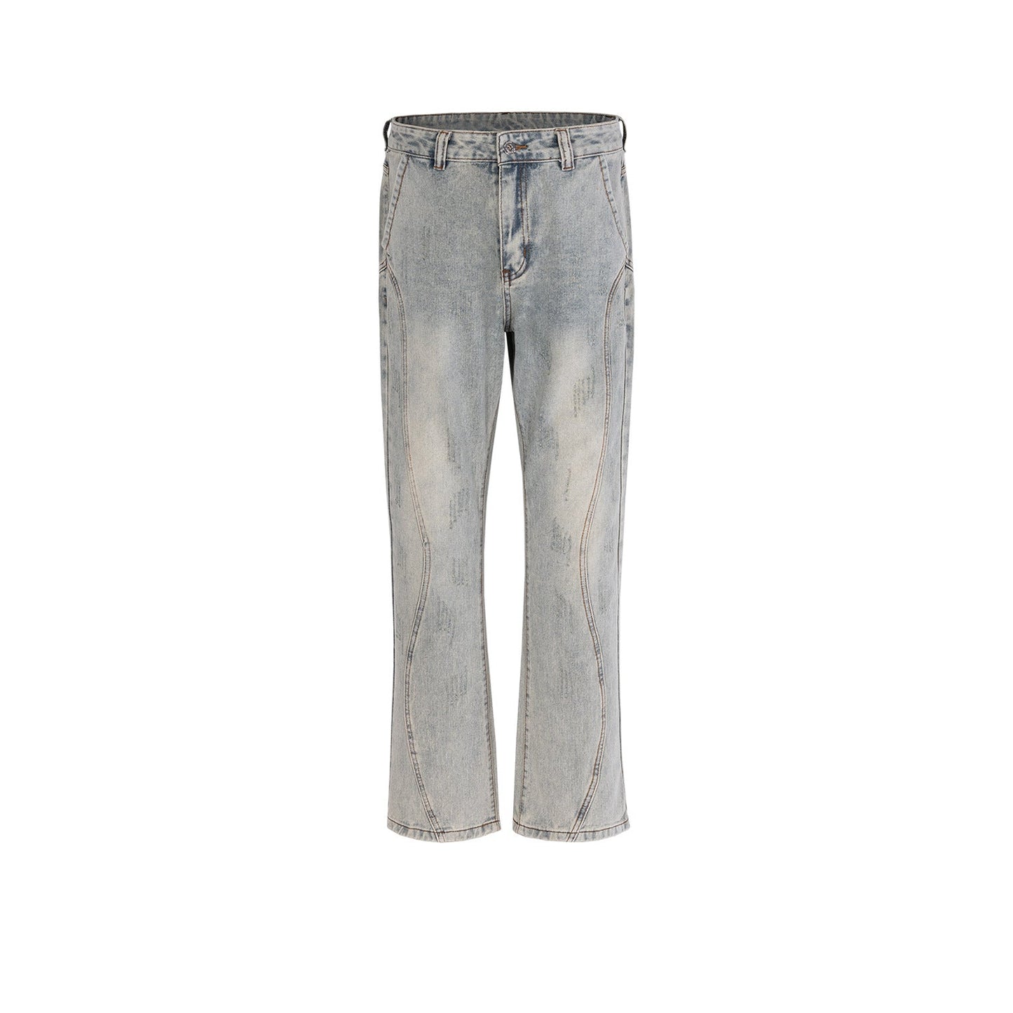MIJKO Men's Vintage Pants MIJKO Spliced trousers Men's trendy jeans