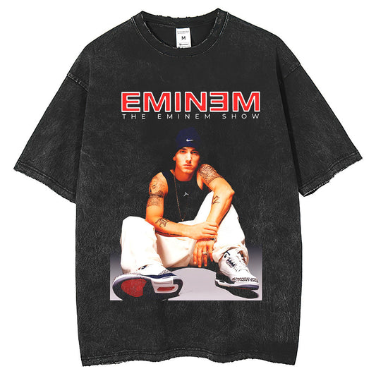 Mens T Shirts Washing Water Old Edge Grinding Loose