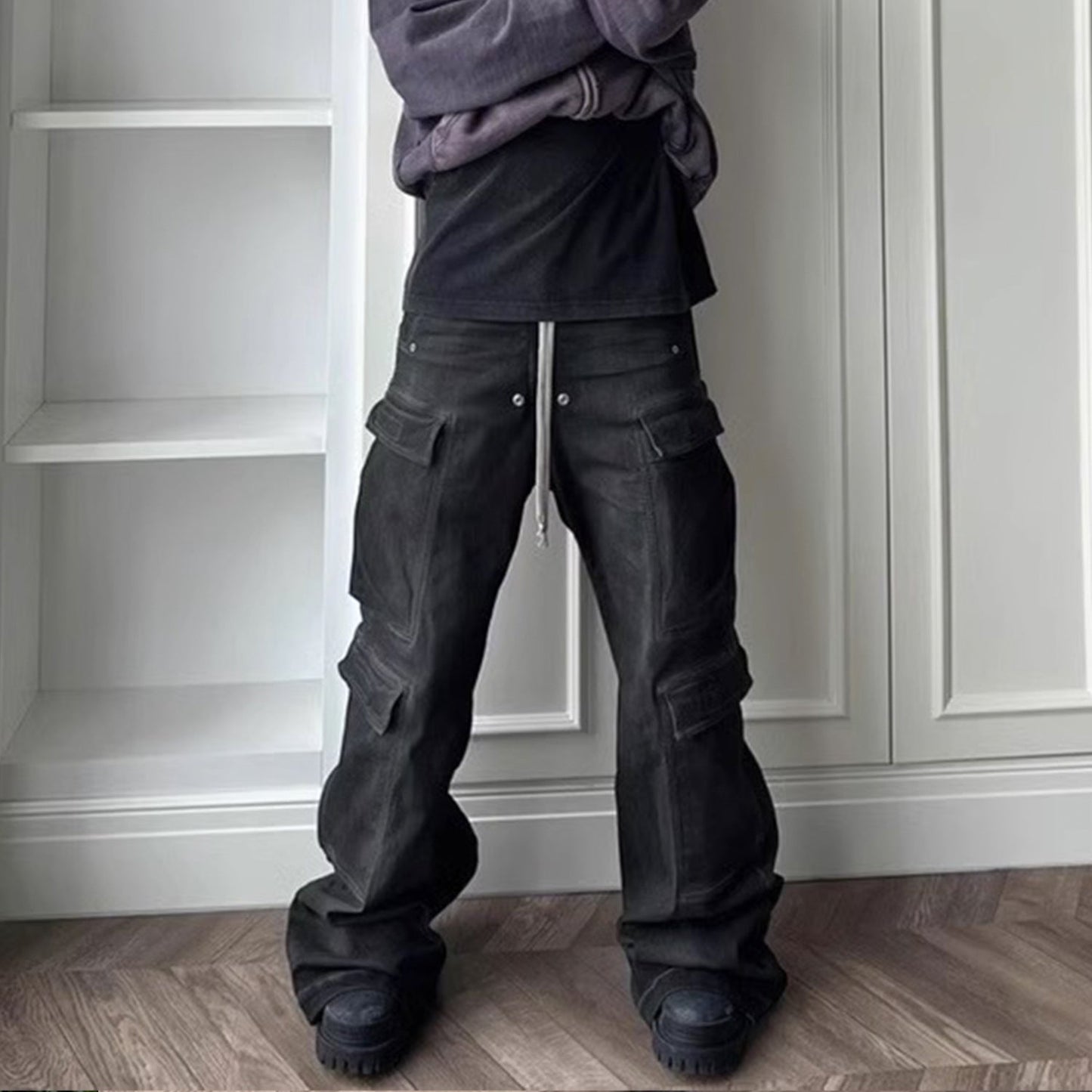 MIJKO Men Vintage Pants MIJKO RICK trousers men's and women's same wide tube wide feet trendy jeans