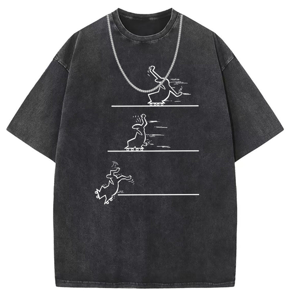 Men T Shirts Cotton printed short-sleeved T-shirt washed and old