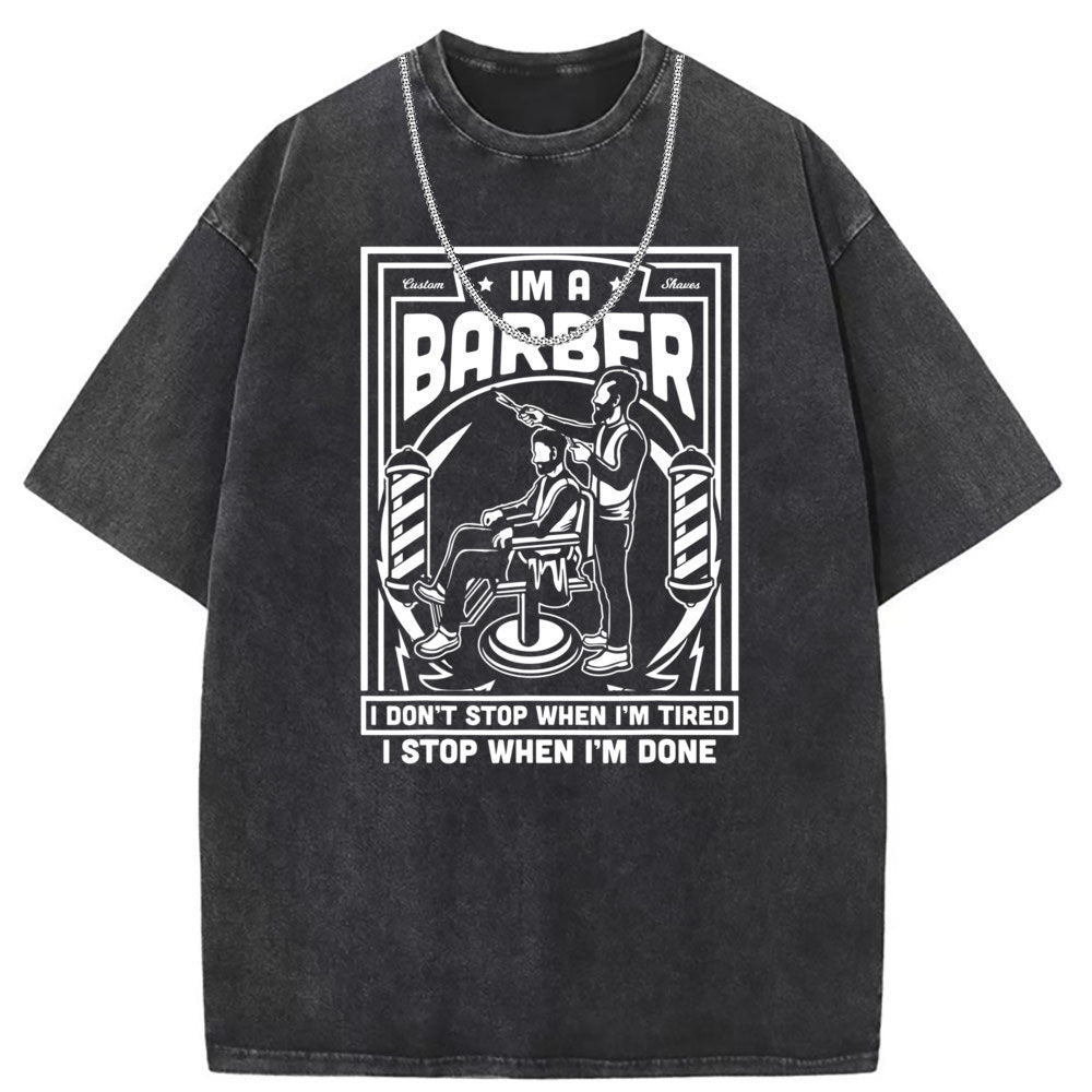 Men T Shirts Retro old cotton printed short-sleeved T-shirt