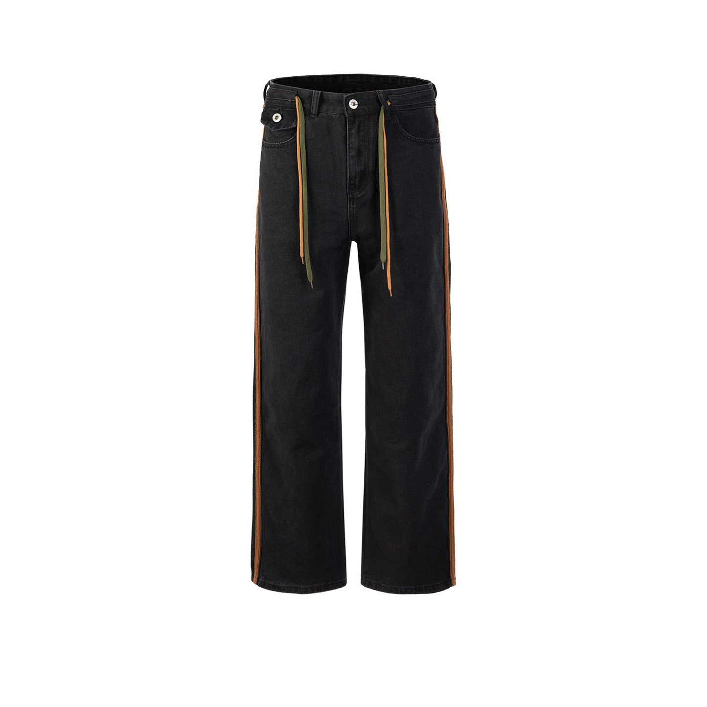MIJKO Men's Vintage Pants MIJKO Trousers High Street Men's and Women's Spliced Jeans