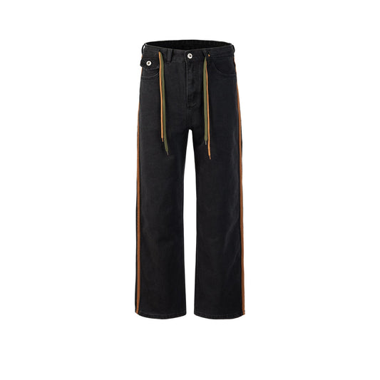 MIJKO Men's Vintage Pants MIJKO Trousers High Street Men's and Women's Spliced Jeans