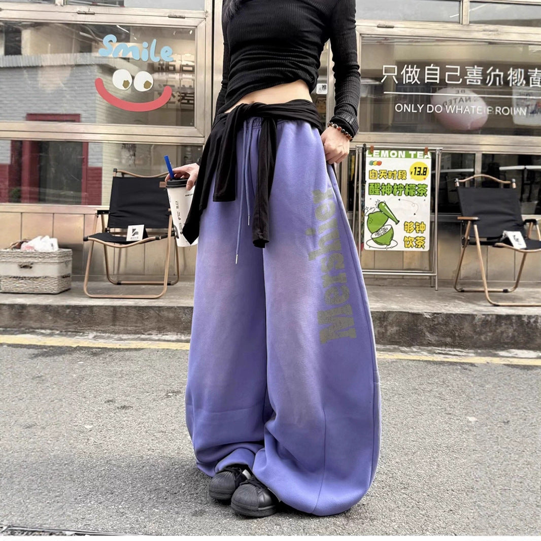 Women casual pants make old scimitar pants loose straight wide-leg sweatpants trousers