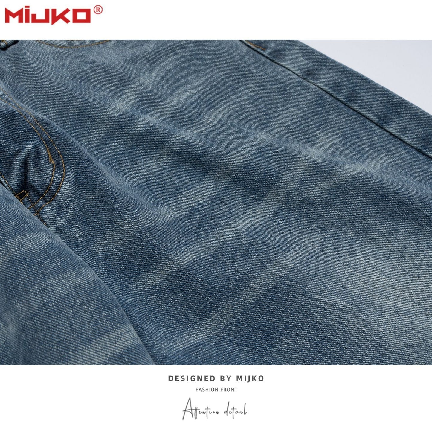 MIJKO Mens Vintage Pants Make Old Button-up Jeans