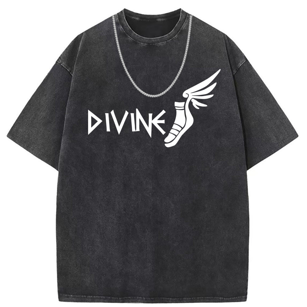 Men T Shirts Pure cotton round neck short-sleeved T-shirt women's washed and old