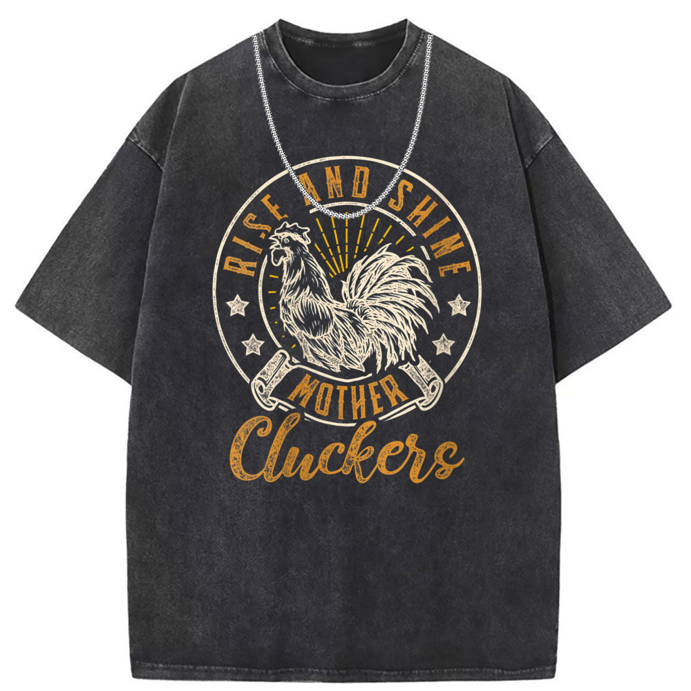 Mens T Shirts Short Sleeve T-Shirts Washed Do Old Punk Loose
