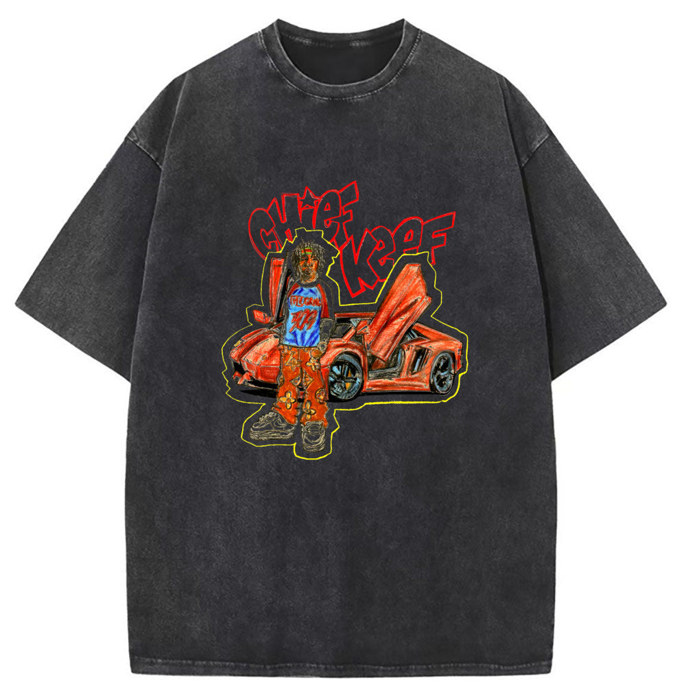 Mens T Shirts Cartoon Print Crew Neck