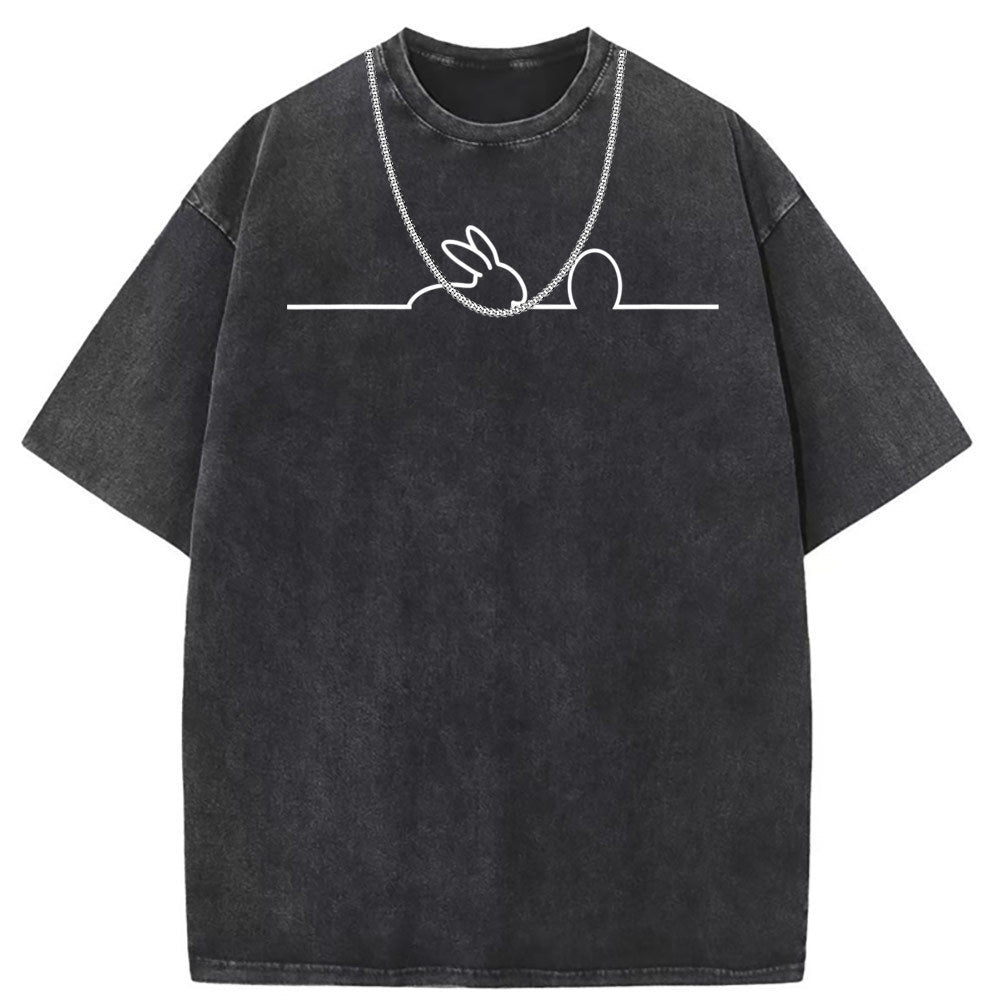 Men T Shirts Cotton short-sleeved T-shirt women's washed and old