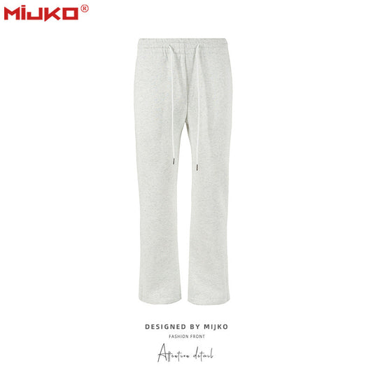 MIJKO Men's Vintage Pants Zip-up Pants Casual Plush Pants