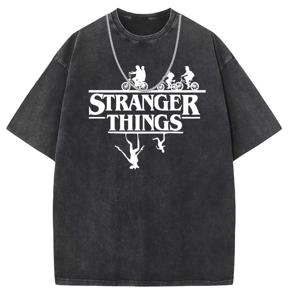 Men T Shirts Pure cotton round neck short-sleeved T-shirt women's washed and old